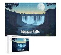 1000 PCS Puzzle Per Adolescenti Puzzle Iguazu Falls at Night Illustration Puzzle Per Adulti Gioco Rompicapo Ma Divertente E Umoristico Aiuta L'esercizio Del Cervello 1000 PCS