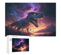 1000 PCS Puzzle Per Adolescenti Puzzle Jurassic Thunder T-Rex Roars Puzzle Per Adulti Gioco Rompicapo Ma Divertente E Umoristico Aiuta L'esercizio Del Cervello 1000 PCS