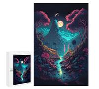 1000 PCS Puzzle Per Adolescenti Puzzle Neon Jungle Moonlit Scene Puzzle Per Adulti Gioco Pratico Assemblaggio Del Modello Regali Unici Per Compleanno E Natale 1000 PCS