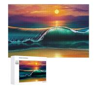 1000 PCS Puzzle Per Adolescenti Puzzle Ocean Wave at Sunset Puzzle Per Adulti Gioco Pratico Assemblaggio Del Modello Regali Unici Per Compleanno E Natale 1000 PCS