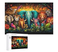 1000 PCS Puzzle Per Adolescenti Puzzle Rainbow Jungle Animals Puzzle Per Adulti Gioco Rompicapo Ma Divertente E Umoristico Aiuta L'esercizio Del Cervello 1000 PCS