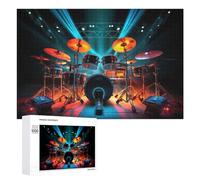 1000 PCS Puzzle Per Adolescenti Puzzle Stage Lighting Drum Set Performance Puzzle Per Adulti Gioco Pratico Assemblaggio Del Modello Regali Unici Per Compleanno E Natale 1000 PCS