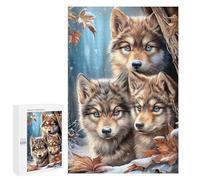 1000 PCS Puzzle Per Adolescenti Puzzle Three Wolves in Winter Forest Puzzle Per Adulti Gioco Pratico Assemblaggio Del Modello Regali Unici Per Compleanno E Natale 1000 PCS