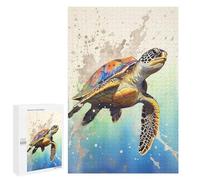 1000 PCS Puzzle Per Adolescenti Puzzle Turtle Watercolor Puzzle Per Adulti Gioco Rompicapo Ma Divertente E Umoristico Aiuta L'esercizio Del Cervello 1000 PCS