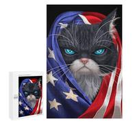 1000 PCS Puzzle Per Adolescenti Puzzle Tuxedo Cat USA Patriot Puzzle Per Adulti Gioco Rompicapo Ma Divertente E Umoristico Aiuta L'esercizio Del Cervello 1000 PCS