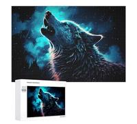 1000 PCS Puzzle Per Adolescenti Puzzle Wolf Howling at Night Sky Puzzle Per Adulti Gioco Pratico Assemblaggio Del Modello Regali Unici Per Compleanno E Natale 1000 PCS