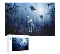 1000 PCS Puzzle Per Adolescenti Puzzle Wolf Pair in Mystical Forest Puzzle Per Adulti Gioco Rompicapo Ma Divertente E Umoristico Aiuta L'esercizio Del Cervello 1000 PCS