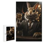 1000 PCS Puzzle per Adolescenti Rabbit Drinking Whiskey Puzzle per Adulti Giochi Rilassanti Migliora La Memoria Interazione Tra Genitori E Figli 1000 PCS