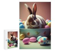 1000 PCS Puzzle per Adolescenti Rabbit Easter Bunny Animale Puzzle Giochi Rilassanti Sfida Difficile Sfidante Completare 1000 PCS