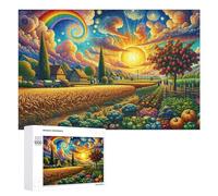 1000 PCS Puzzle Per Adolescenti Rainbow Fields of Harvest Puzzle Per Adulti Gioco Pratico Corsa Di Velocità Delle Mani Divertimento Attività A Casa, 1000 PCS