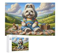 1000 PCS Puzzle Per Adolescenti Rainbow Picnic with Cute Dog Puzzle Per Adulti Gioco Pratico Corsa Di Velocità Delle Mani Divertimento Attività A Casa, 1000 PCS