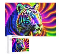 1000 PCS Puzzle Per Adolescenti Rainbow Tiger Art Print Puzzle Per Adolescenti Gioco Rompicapo Migliora La Memoria Regali Di Natale Compleanno 1000 PCS