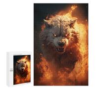 1000 PCS Puzzle Per Adolescenti Running Wolf Evil Fire Puzzle Per Adulti, Gioco Rompicapo, Gara Di Velocità Manuale, Impegnativo Da Completare 1000 PCS