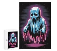 1000 PCS Puzzle Per Adolescenti Sad Blue Ghost with Pink Drips Puzzle Per Adulti Gioco Pratico Assemblaggio Di Modelli Regali Unici Per Compleanno E Natale 1000 PCS