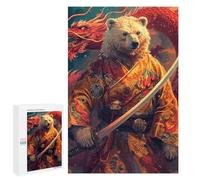 1000 PCS Puzzle Per Adolescenti Samurai Bear with Dragon Sword Puzzle Per Adulti Migliorano La Memoria Difficili E Stimolanti Rompicapo Giochi Per Famiglie 1000 PCS