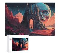 1000 PCS Puzzle Per Adolescenti Skull Castle Under A Full Moon Puzzle Per Adolescenti Gioco Rompicapo Migliora La Memoria Regali Di Natale Compleanno 1000 PCS
