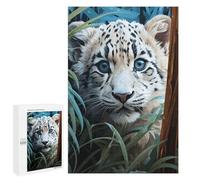 1000 PCS Puzzle Per Adolescenti Snow Leopard Cub in Jungle Puzzle Per Adolescenti Taglio Di Precisione Aiuta L'esercizio Del Cervello Regali Per La Riduzione Dello Stress 1000 PCS