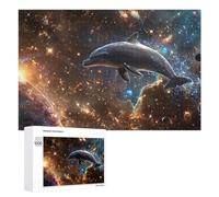 1000 PCS Puzzle Per Adolescenti Space Dolphin Wallpaper Puzzle Per Adulti Gioco Per Famiglie Un'opera D'arte Regali Unici Per Compleanno E Natale 1000 PCS