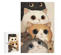 1000 PCS Puzzle Per Adolescenti Stack of Cute Cartoon Cats Puzzle Per Adulti Gioco Pratico Assemblaggio Di Modelli Regali Unici Per Compleanno E Natale 1000 PCS