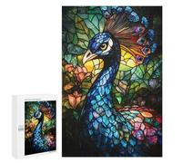 1000 PCS Puzzle Per Adolescenti Stained Glass Peacock Puzzle Per Adolescenti Gioco Rompicapo Migliora La Memoria Regali Di Natale Compleanno 1000 PCS