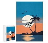 1000 PCS Puzzle Per Adolescenti Sunset Palm Reflections Puzzle Per Adolescenti Gioco Rompicapo Migliora La Memoria Regali Di Natale Compleanno 1000 PCS