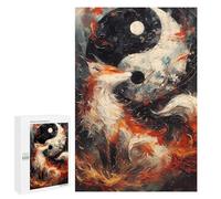 1000 PCS Puzzle Per Adolescenti The Fox Yin And Yang Puzzle Per Adulti Assemblaggio Del Modello Aiuta L'esercizio Del Cervello Giochi Stimolanti 1000 PCS