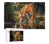 1000 PCS Puzzle Per Adolescenti Tiger Reflection in Water Puzzle Per Adolescenti Gioco Rompicapo Migliora La Memoria Regali Di Natale Compleanno 1000 PCS