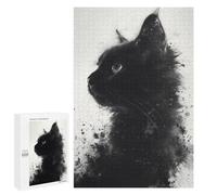 1000 PCS Puzzle Per Adolescenti Water Color Black Cat Puzzle Per Adulti Gioco Pratico Corsa Di Velocità Delle Mani Divertimento Attività A Casa, 1000 PCS