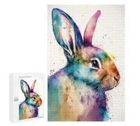 1000 PCS Puzzle Per Adolescenti Watercolor Rabbit Puzzle Per Adolescenti Antistress Ogni Pezzo È Unico - Ideale Come Regalo Per Tutta La Famiglia 1000 PCS