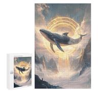 1000 PCS Puzzle Per Adolescenti Whale in Sky with Glowing Circle Puzzle Per Adolescenti Difficili Ogni Pezzo È Unico - Regalo Di Compleanno, Regali, 1000 PCS