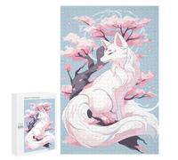 1000 PCS Puzzle Per Adolescenti White Kitsune Sakura Tree Puzzle Per Adulti, Gioco Rompicapo, Gara Di Velocità Manuale, Impegnativo Da Completare 1000 PCS