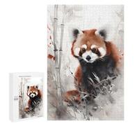 1000 PCS Puzzle Per Adolescenti Wild Red Panda Ink Wash Puzzle Per Adolescenti Gioco Rompicapo Migliora La Memoria Regali Di Natale Compleanno 1000 PCS