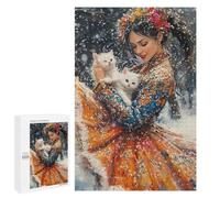 1000 PCS Puzzle Per Adolescenti Winter Fantasy with Cats Puzzle Per Adolescenti Taglio Di Precisione Aiuta L'esercizio Del Cervello Regali Per La Riduzione Dello Stress 1000 PCS