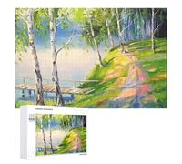 1000 PCS Puzzle Per Adulti Birches at The Pond Puzzle Per Adulti Gioco Pratico Decorazione Da Parete Regali Di Compleanno E Unici 1000 PCS