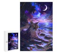 1000 PCS Puzzle Per Adulti Cat on A Tropical Beach Puzzle Per Adulti Giochi Rilassanti Sfida Difficile Difficile E Sfida 1000 PCS