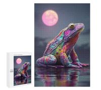 1000 PCS Puzzle Per Adulti Colorful Frog with Full Moon Puzzle Per Adolescenti Difficile Difficile Ogni Pezzo È Unico - Gioco Divertente E Stimolante Per Tutta La Famiglia 1000 PCS