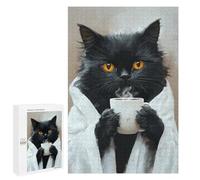 1000 PCS Puzzle Per Adulti Cozy Cat with Coffee Mug -4 Puzzle Per Adolescenti Difficile Difficile Ogni Pezzo È Unico - Gioco Divertente E Stimolante Per Tutta La Famiglia 1000 PCS