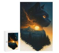 1000 PCS Puzzle Per Adulti E Adolescenti Black Cat Landscape Silhouette Puzzle Gioco Pratico Corsa Di Velocità Manuale Regali Unici Per Compleanno E Natale 1000 PCS