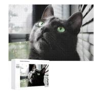 1000 PCS Puzzle Per Adulti E Adolescenti Curious Cat by The Window Puzzle Per Adulti Giochi Per Famiglie Quadri Da Parete Ideali Come Regalo 1000 PCS