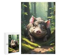 1000 PCS Puzzle Per Adulti E Adolescenti Curious Piglet in The Wood Puzzle Per Adulti: Giochi Rilassanti Che Migliorano La Memoria. Regali Unici Per Compleanno E Natale 1000 PCS