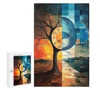 1000 PCS Puzzle Per Adulti E Adolescenti Day And Night Stained Glass Surreal Artwork Puzzle Per Adulti Giochi Per Famiglie Taglio Di Precisione Regali Unici Per Compleanno E Natale 1000 PCS