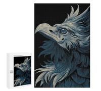 1000 PCS Puzzle Per Adulti E Adolescenti Detailed Eagle Illustration on Black Background Puzzle Giocattolo Decorazione Da Parete Arte Da Parete Regali Di Compleanno E Unici 1000 PCS