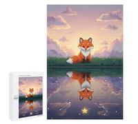 1000 PCS Puzzle Per Adulti E Adolescenti Fox Reflection on Starry Water Puzzle Gioco Pratico Corsa Di Velocità Manuale Regali Unici Per Compleanno E Natale 1000 PCS