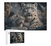 1000 PCS Puzzle Per Adulti E Adolescenti Snow Leopard Cubs in The Wild Puzzle Per Adulti Giochi Per Famiglie Quadri Da Parete Ideali Come Regalo 1000 PCS