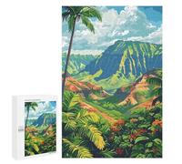 1000 PCS Puzzle Per Adulti E Adolescenti Tropical Mountain Landscape with Palm Trees Puzzle Gioco Pratico Corsa Di Velocità Manuale Regali Unici Per Compleanno E Natale 1000 PCS