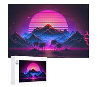 1000 PCS Puzzle Per Adulti E Adolescenti Vibrant Neon Desert Sunset Landscape Puzzle Per Adulti Giochi Per Famiglie Quadri Da Parete Ideali Come Regalo 1000 PCS