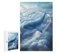 1000 PCS Puzzle Per Adulti E Adolescenti Whale Flying through Clouds with Rainbow Puzzle Gioco Pratico Corsa Di Velocità Manuale Regali Unici Per Compleanno E Natale 1000 PCS