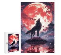 1000 PCS Puzzle per Adulti Giapponese Black Wolf Puzzle per Adulti Giochi Rilassanti Taglio Di Precisione Compleanno E Natale 1000 PCS