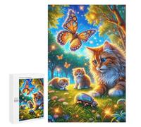 1000 PCS Puzzle Per Adulti Magical Forest Adventure with Cats Puzzle Per Adolescenti Difficile Difficile Ogni Pezzo È Unico - Gioco Divertente E Stimolante Per Tutta La Famiglia 1000 PCS