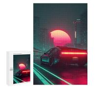 1000 PCS Puzzle Per Adulti Neon Cityscape with Retro Car Puzzle Per Adolescenti Difficile Difficile Ogni Pezzo È Unico - Gioco Divertente E Stimolante Per Tutta La Famiglia 1000 PCS